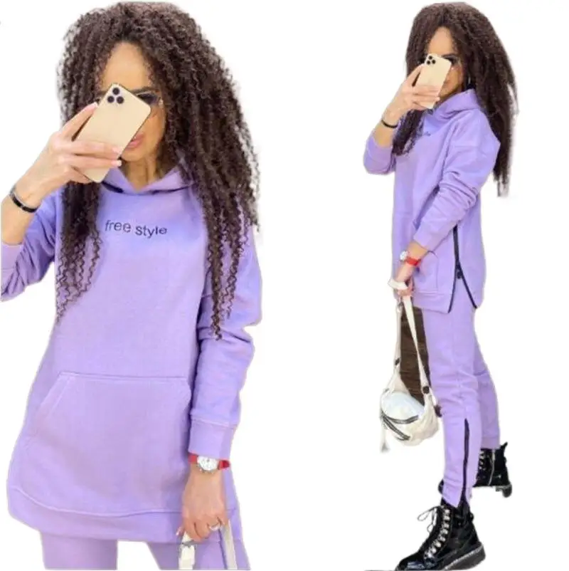 

Winter Two Pieces Tracksuit Women's Warm Oversized Sweatshirt Hoodies Chandal Ropa De Mujer Sports Jogging Suits Female Sets