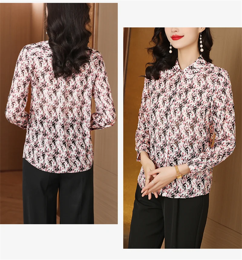 FANIECES 3XL blusas классические рубашки с принтом для женщин весна-осень однобортный