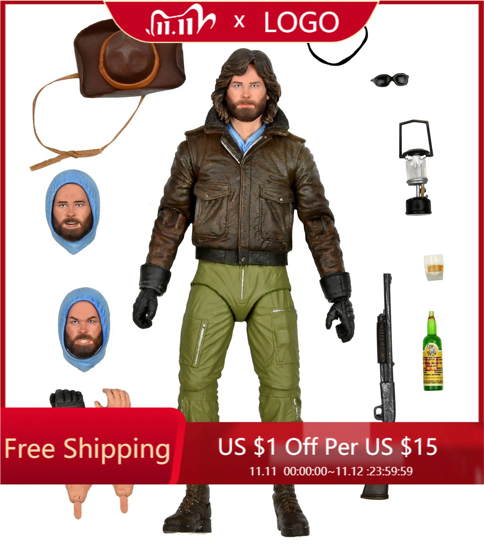 

Neca American Science Fiction MovieThe Thing Chief Actor Kurt Russell Action Figure