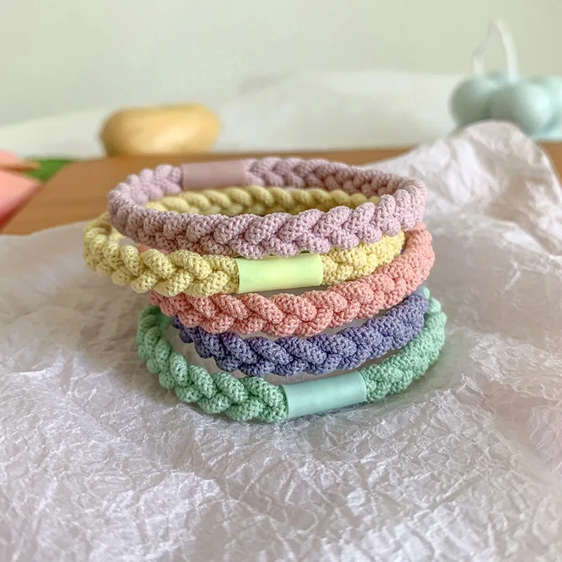 

6-10PC Korean Bright Colorful Knit Rubberband Elastic Hair Bands Hair Ties Rings Rope for Women Girls Hair Accessories Scrunchy