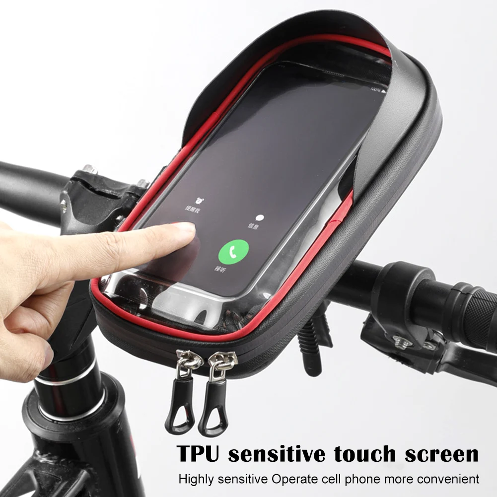 

Waterproof Bike Bicycle Phone Mount Bag Case Motorcycle Handlebar Phone Holder Stand for 4.5-6.4 Inch Mobile Cell Phones