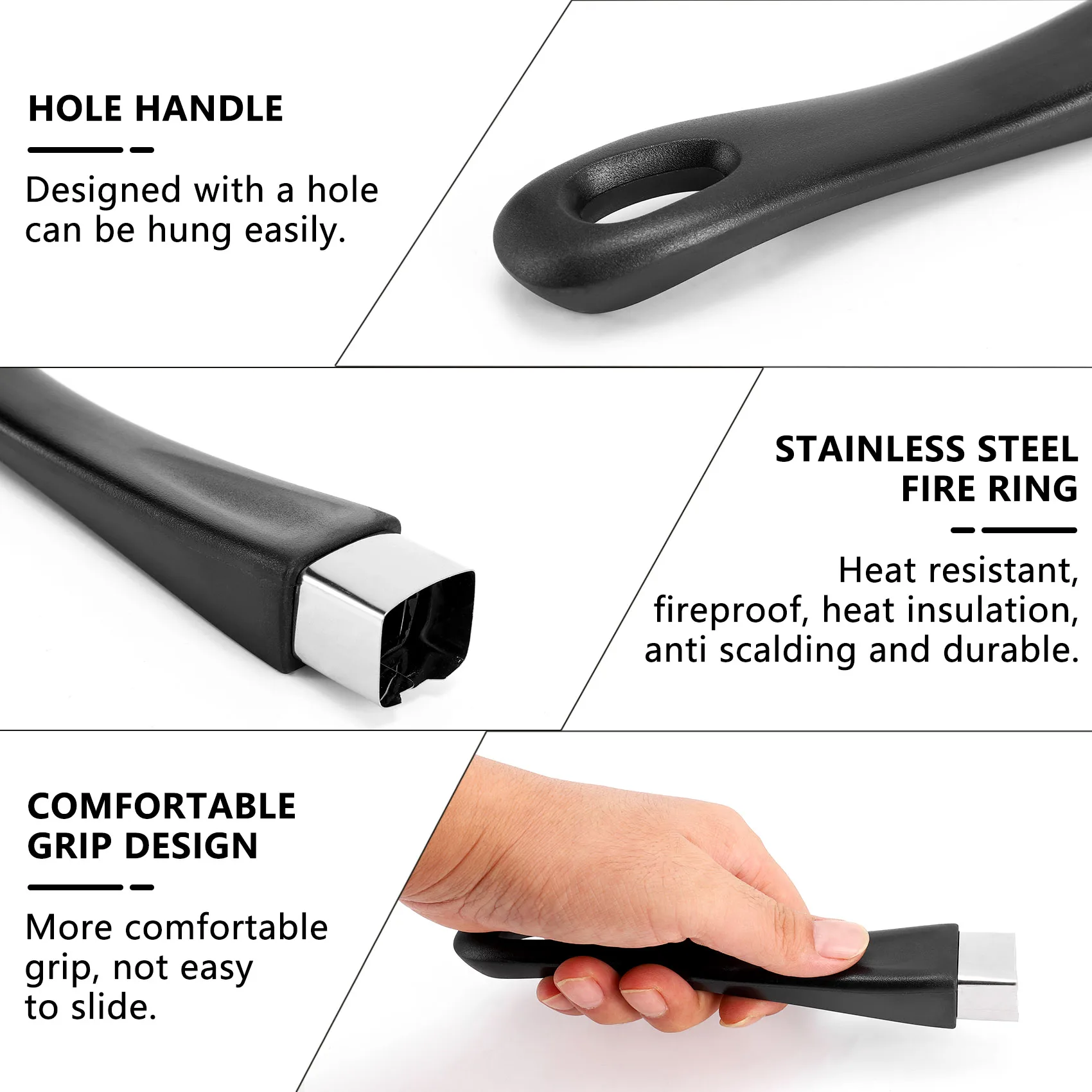 Черная сменная бакелитовая ручка для кастрюль посуды