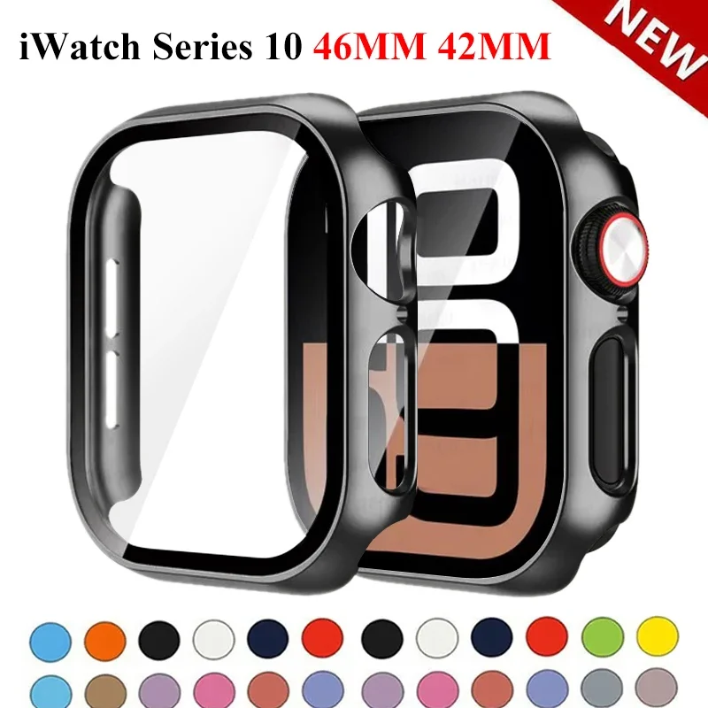 Стекло + ПК аксессуары для Apple Watch 10 46 мм 42 защитное закаленное стекло HD Жесткий