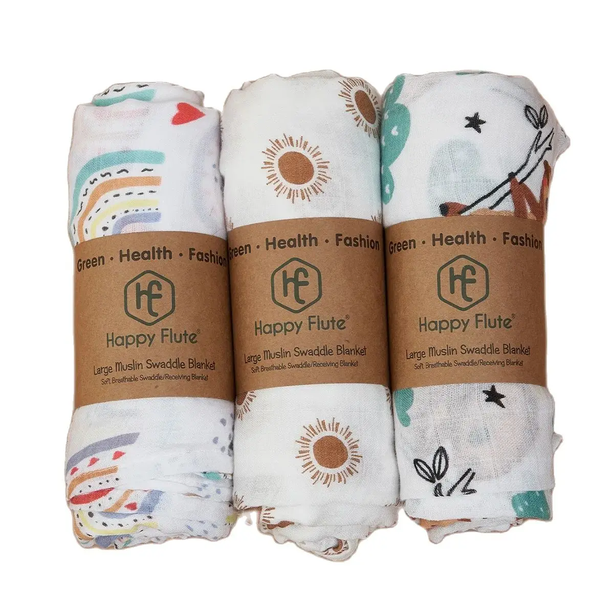 HappyFlute новый комплект из 3 предметов 2 слоя бамбукового хлопка мягкие муслиновые