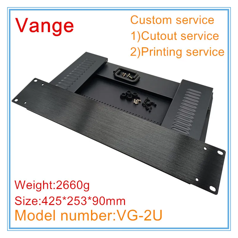 Коробка проекта сервера Vange 2U стальной корпус 425*253*90 мм устройства сделай сам