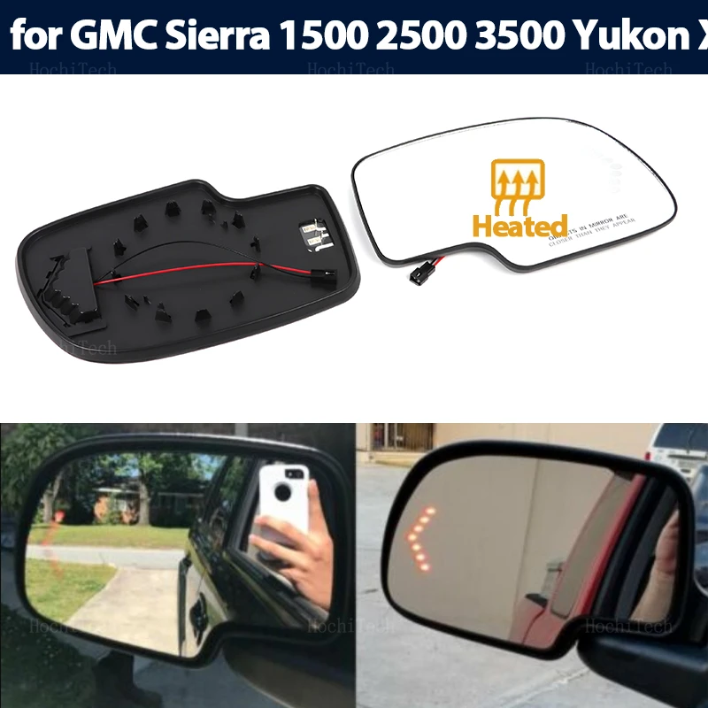 

Left Right Side Heated Mirror Glass LH RH Lens Replacement for GMC Sierra Yukon XL 1500 2500 3500 2003-2007 Accessories
