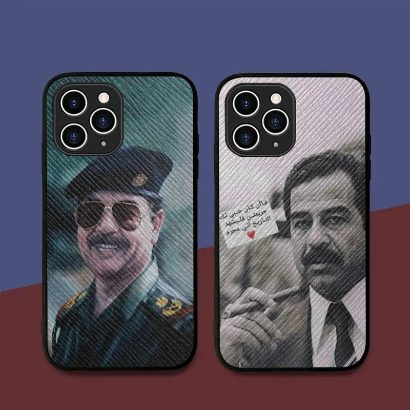 

TOPLBPCS Saddam Hussein Iraq Phone Case Hard Leather Case for iPhone 11 12 13 Mini Pro Max 8 7 Plus SE 2020 X XR XS Coque