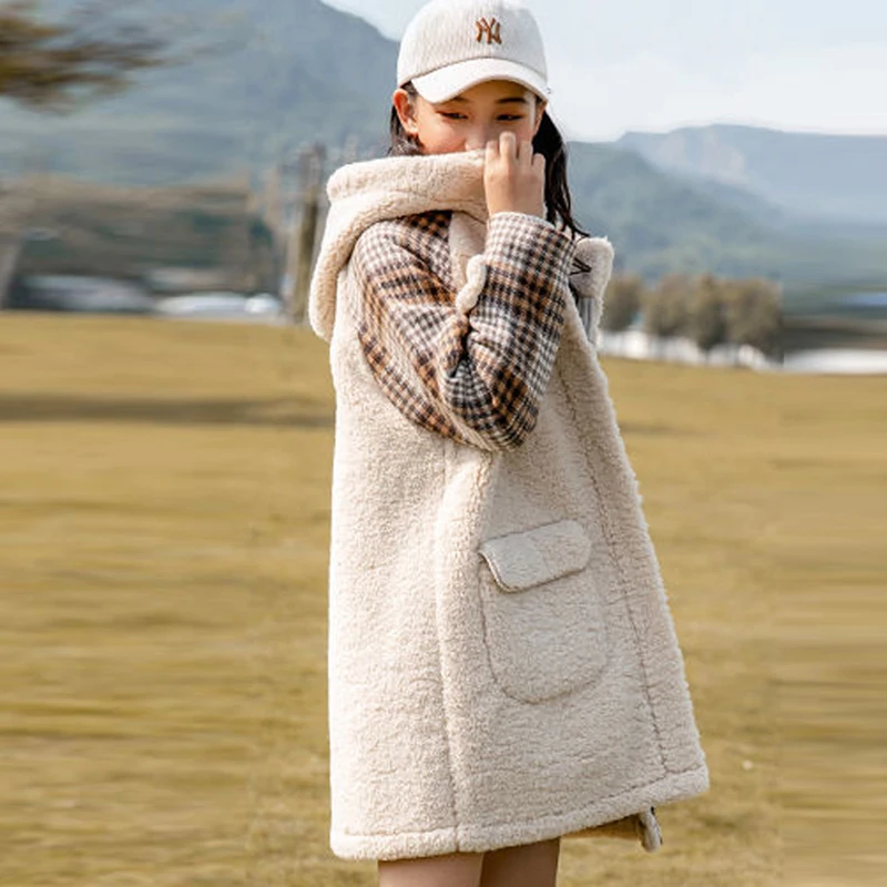 Winter Warm Fur Long Coats Women Loose Casual Elegant Wool Coats Solid Lady Jacket Korea Fashion Long Sleeves Over Wear New 2022