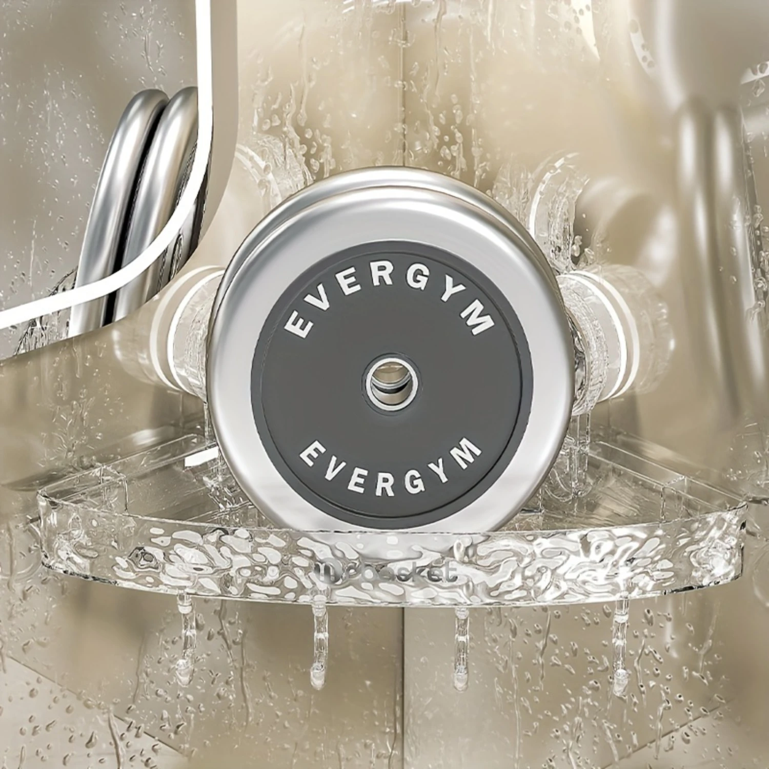 1 шт. треугольная полка на присоске для ванной комнаты с волнистой водой