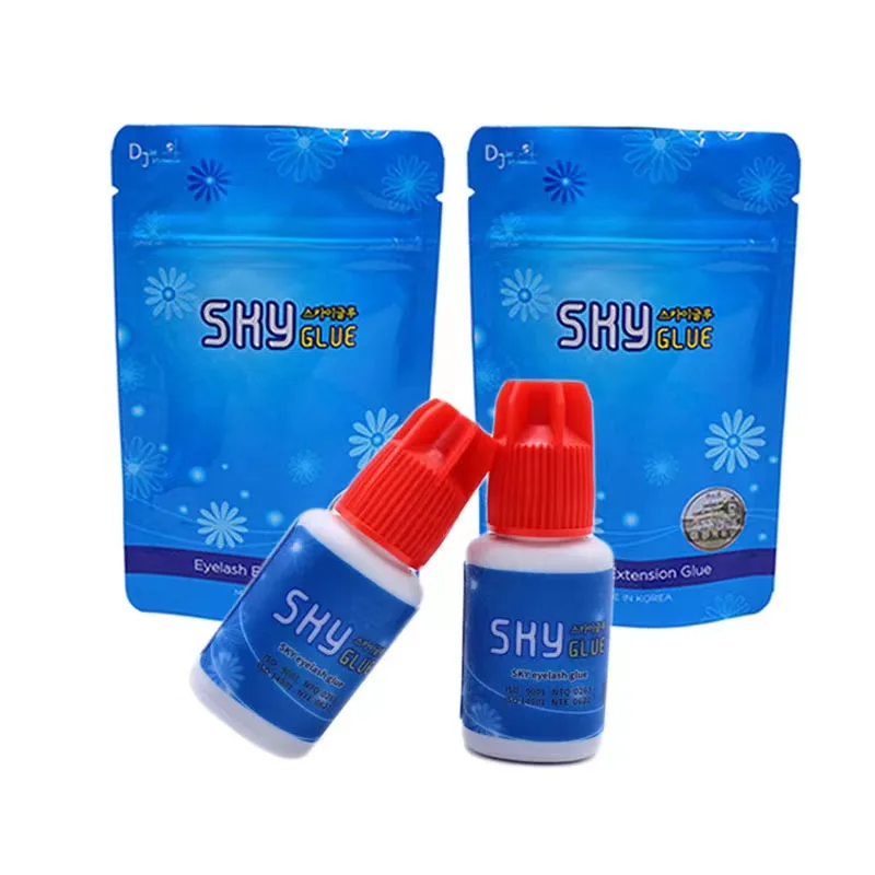 Korea Original Lash Adhesive Super Fast Drying 1-2s 5ml Black Sky Red Cap S+ Glue With Eyelash Extension
