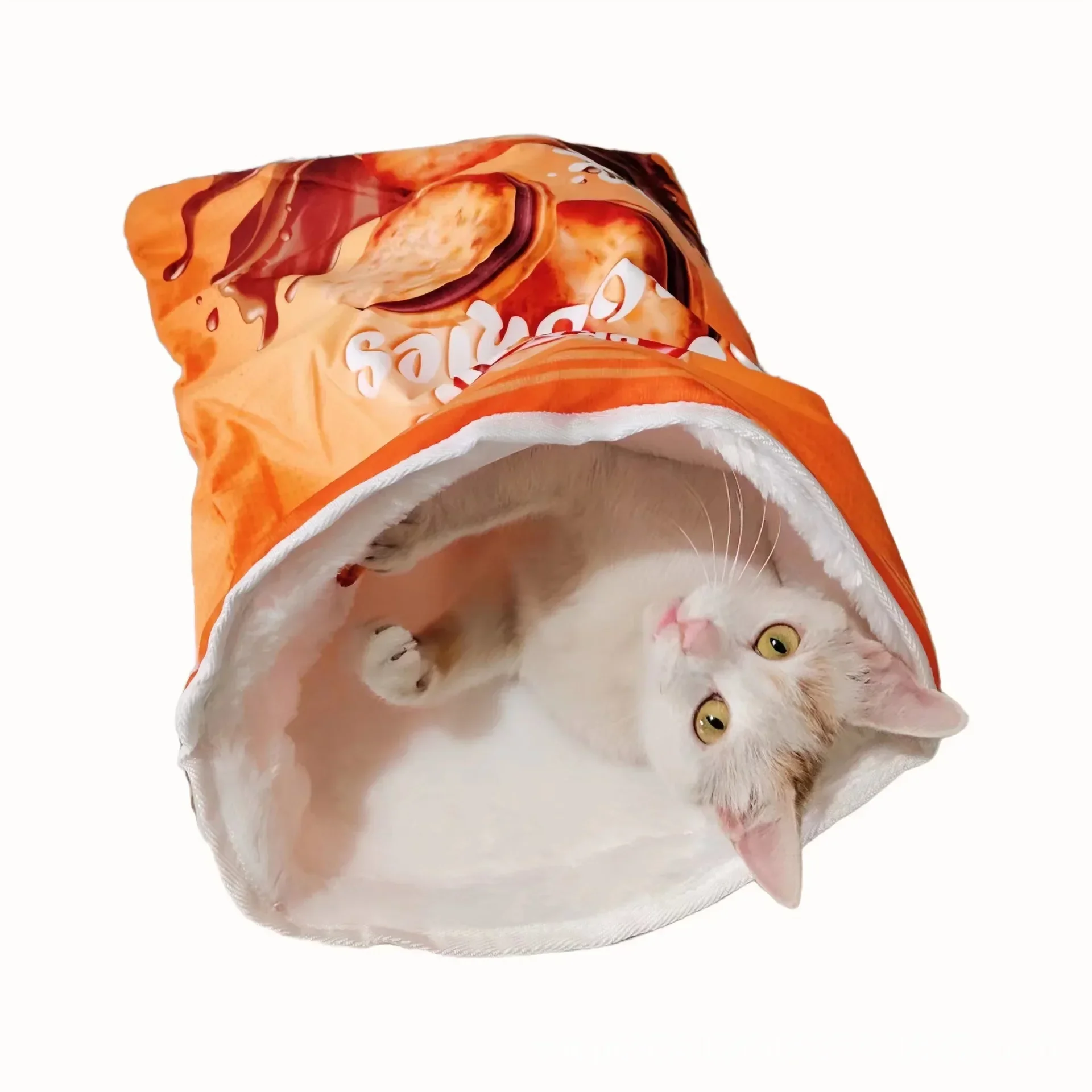 

Забавная кроватка для кошек и чипсов, пищащая игрушка для котят, спальный мешок для котят, зимний теплый коврик для кошек, аксессуары для домашних животных