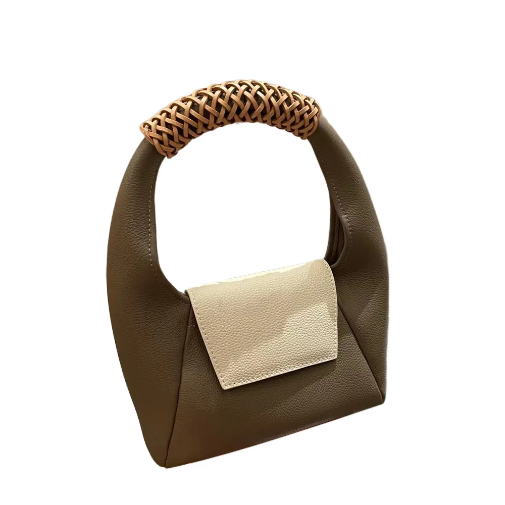 

2022 new gardening bag luxury design women's bag first layer cowhide hand-woven hand-woven handbags messenger underarm bag