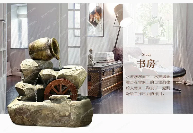 Керамический горшок искусственная гора и фонтан колесо фэншуй креативный пруд