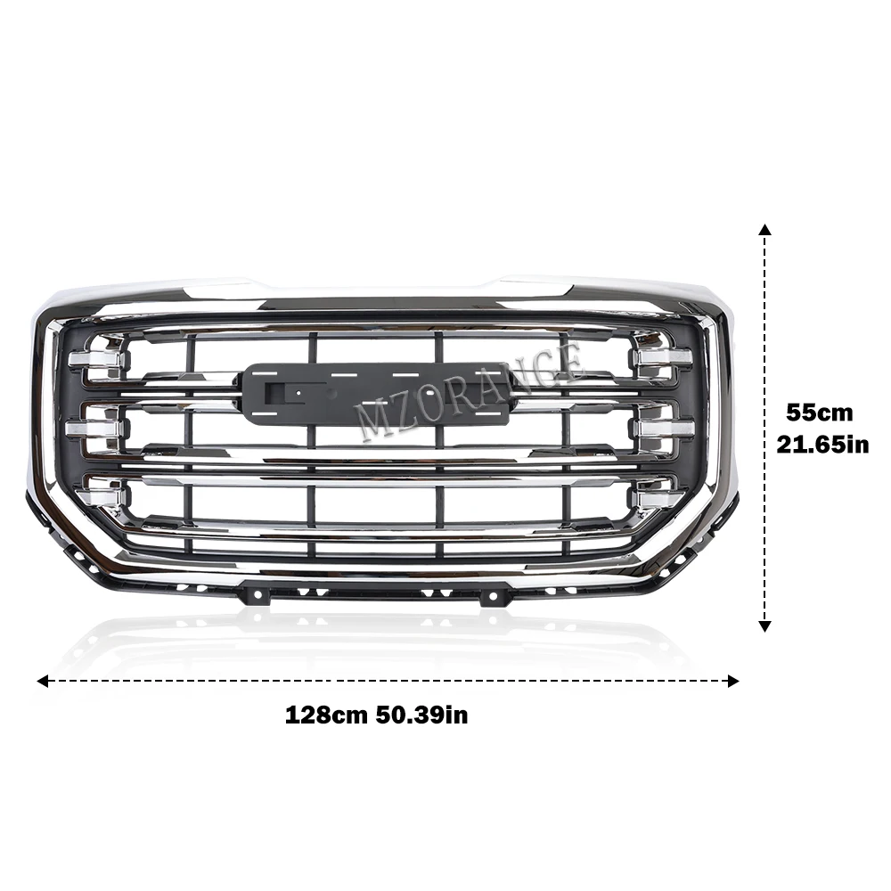 Передний верхний бампер для GMC Sierra 1500 2016 2017 2018 2019 автомобильные хромированные
