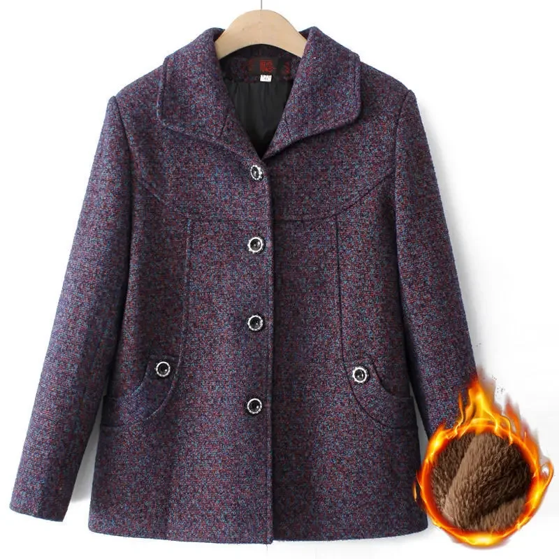 Осенняя коллекция женская утолщенная шерстяная куртка на флисовой подкладке