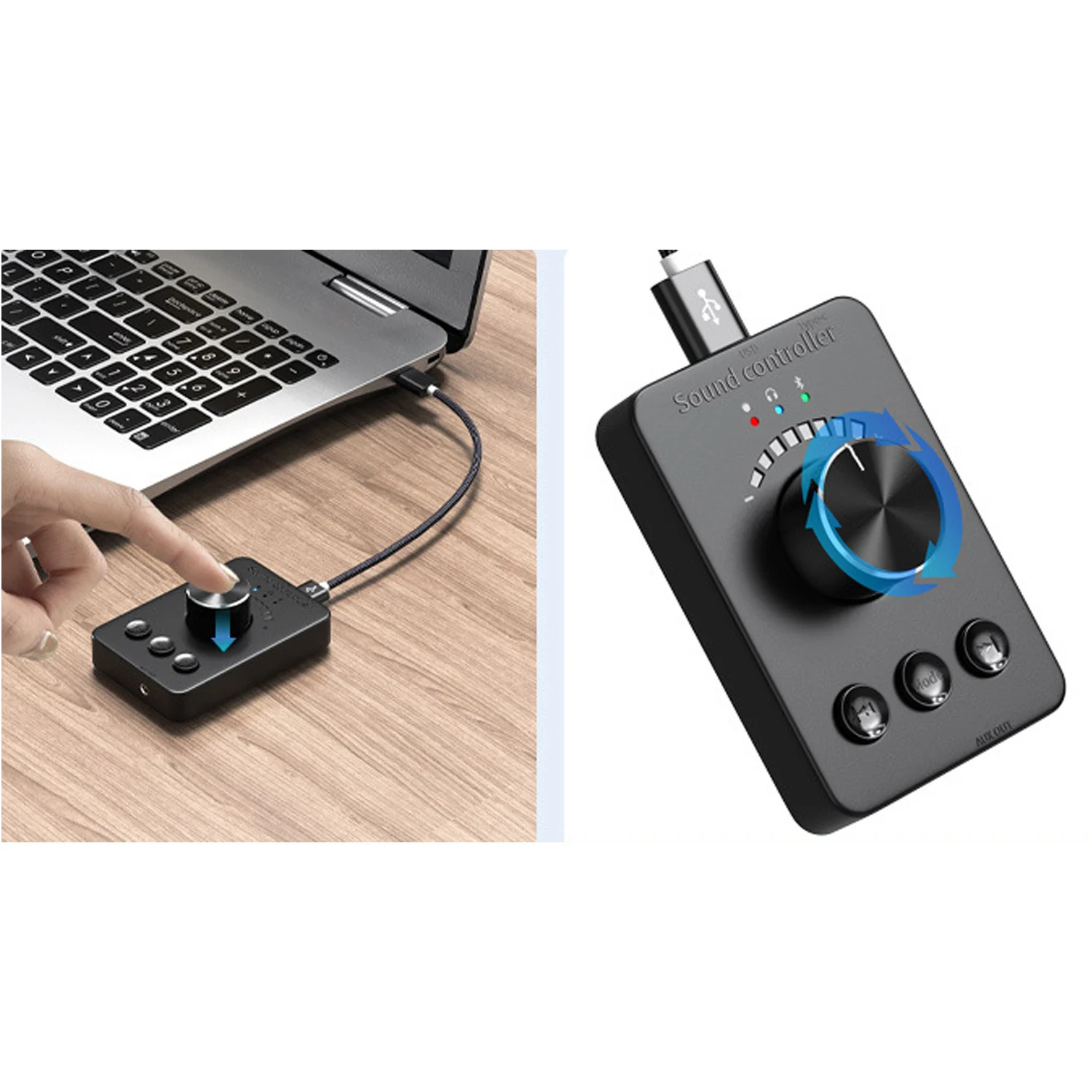 USB Внешний регулятор громкости Ручка регулировки Bluetooth 5.1 с воспроизведением