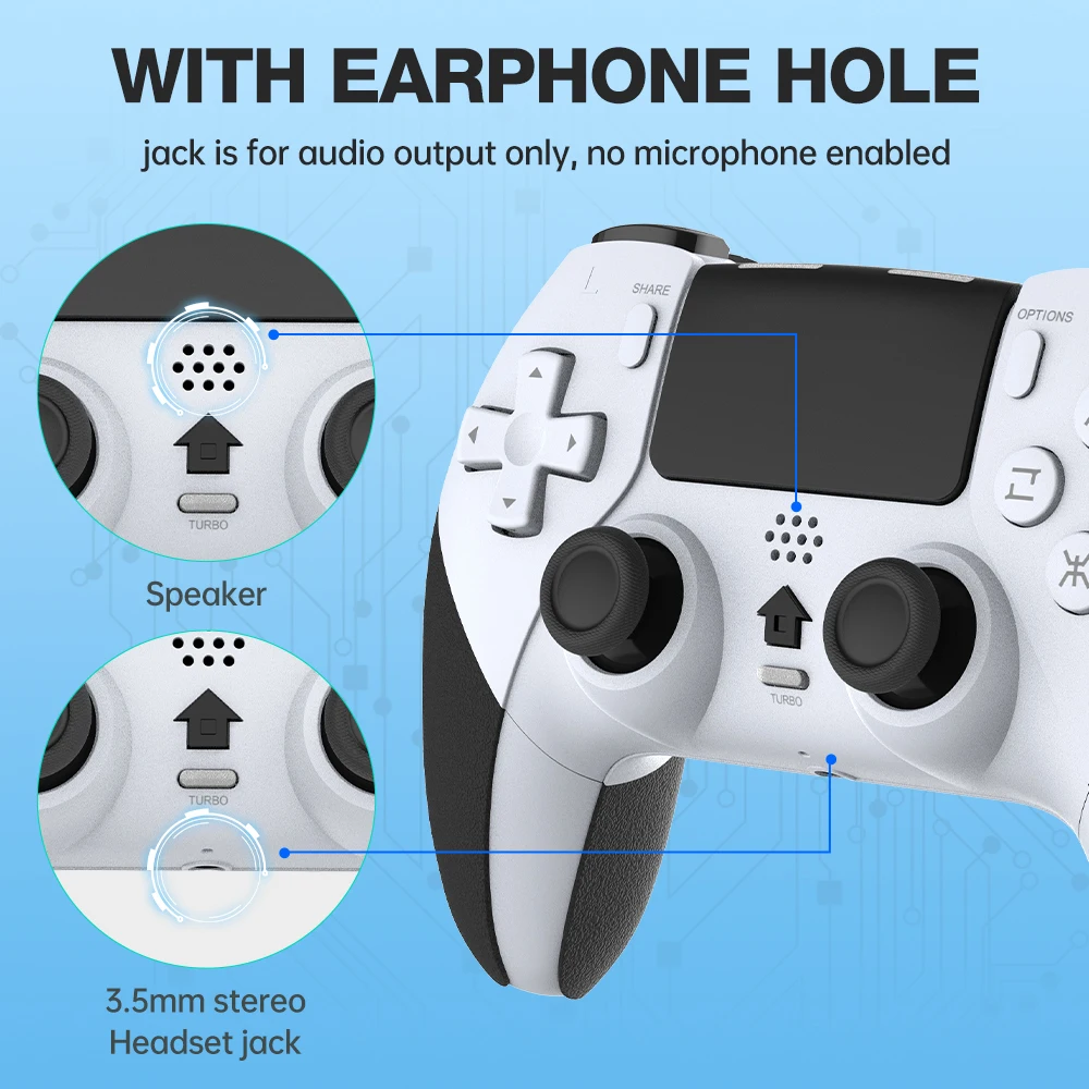 Беспроводной Bluetooth-контроллер геймпад для PS4/PS4 Pro/PS4 тонкая консоль ПК проводной