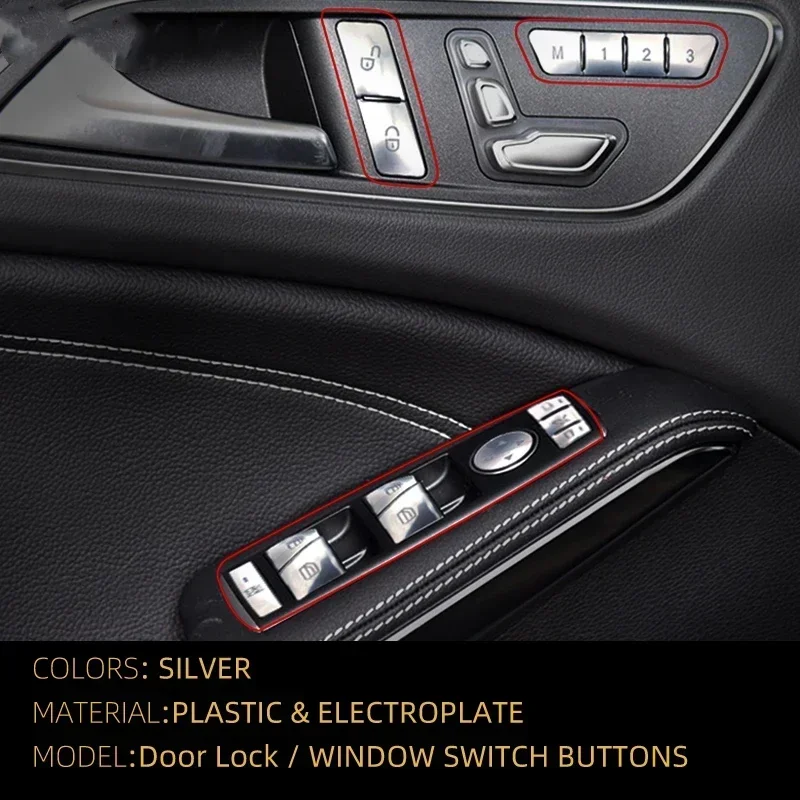 Для Mercedes Benz W176 W204 W212 W246 W117 кнопки переключения дверного замка автомобиля блестки
