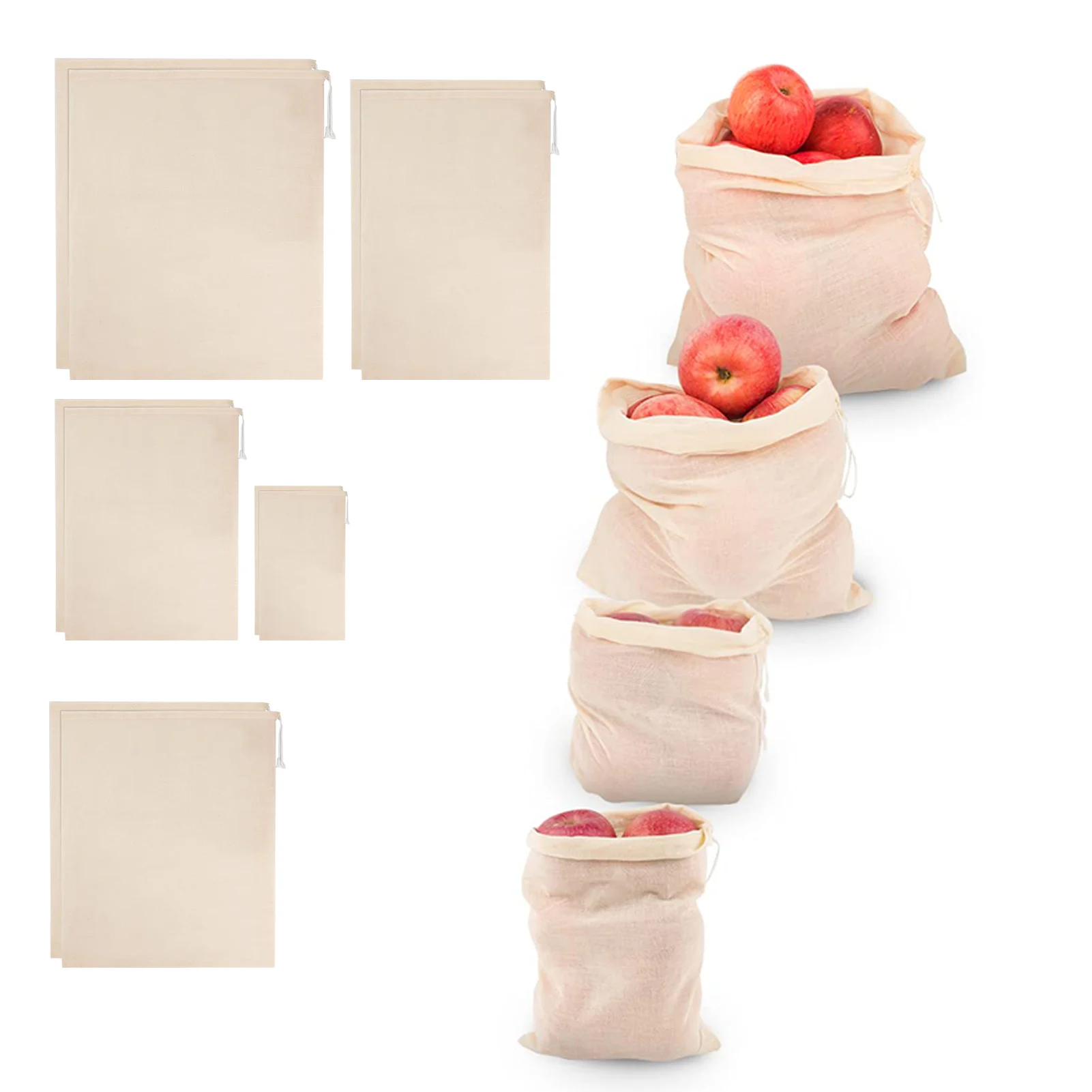 

10Pcs Nut Milk Bags 10Pcs Fine Mesh Cheesecloth Drawstring Pouches Reusable All Purpose Food Strainer For Almond Milk Cheese Tea