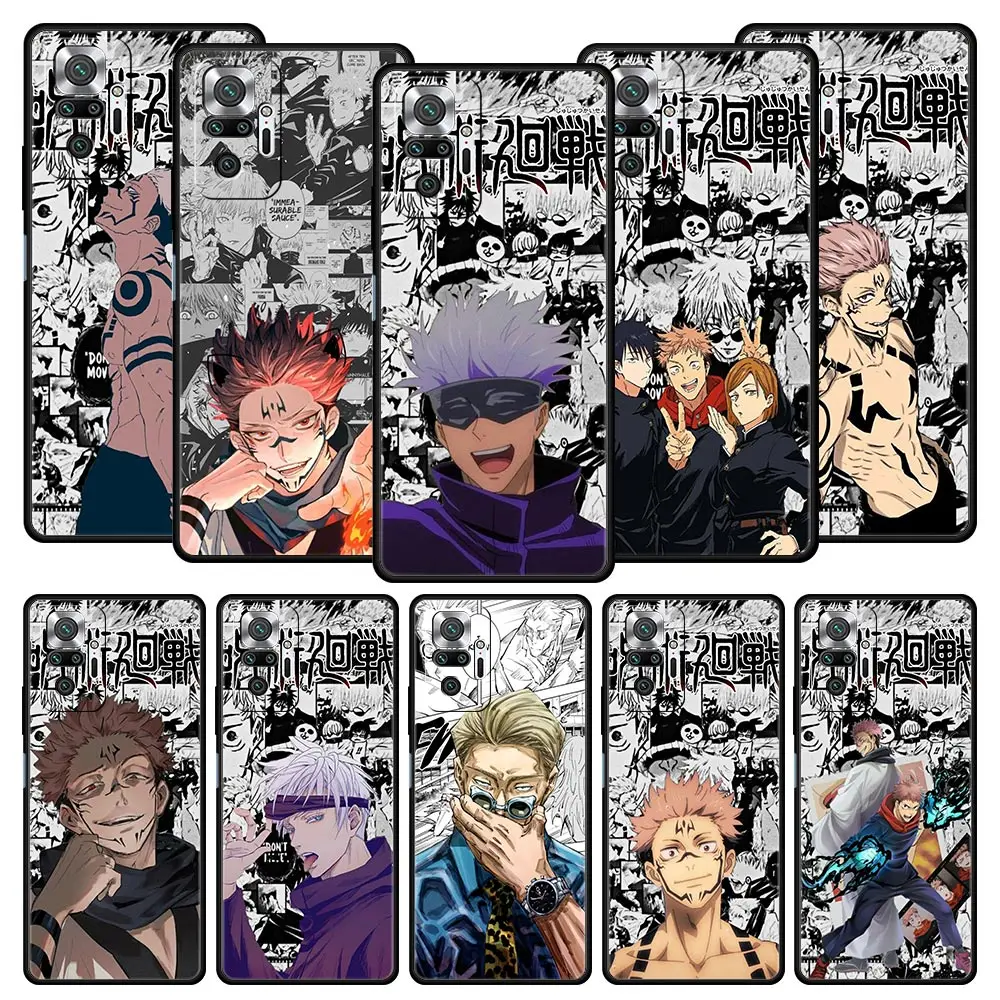 

TPU Phone Case For Xiaomi Redmi Note 10 11 9 8 Pro 9S 7 8T 9T 9A 8A 9C K50 K40 Gaming Silicone Cover Bumper Anime Jujutsu Kaisen