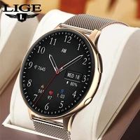 lige nfc smart watch women recording smartwatch men bluetooth call voice assistant local music new digital watch for android ios