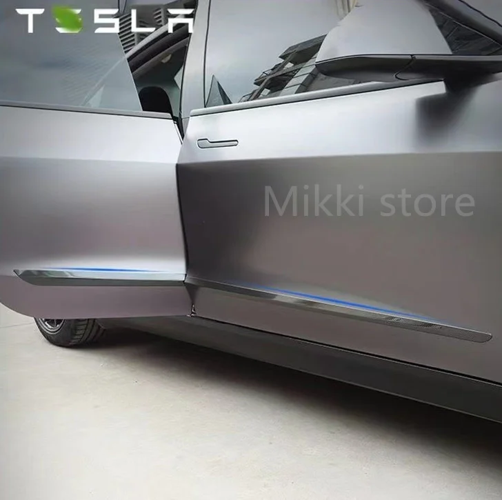 

4 шт., наклейки на корпус автомобиля из нержавеющей стали Tesla model 3