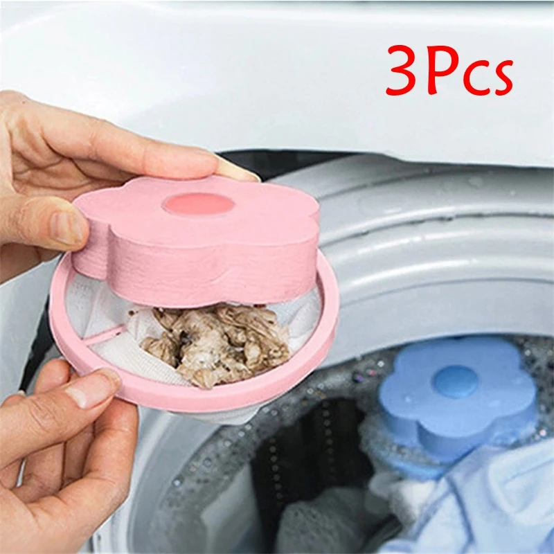 

1/3 Pcs Cleaning Balls Bag Laundry Balls Discs Dirty Fiber Collector Filter Mesh Pouch Washing Machine Filter