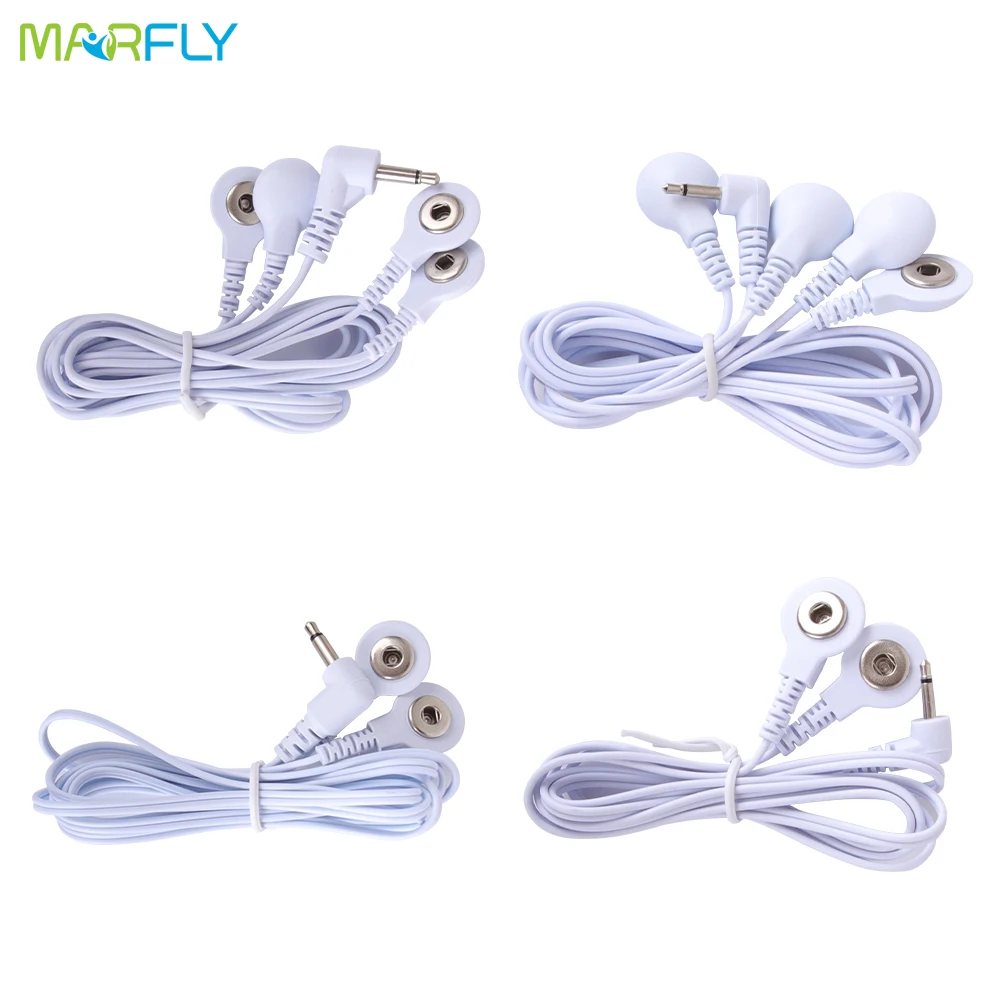 

120cm Electrode Lead Electrotherapy 2/4 Count TENS Wires Cable For Eletric Muscle Stimulator Physiotherapy Massage Relaxation
