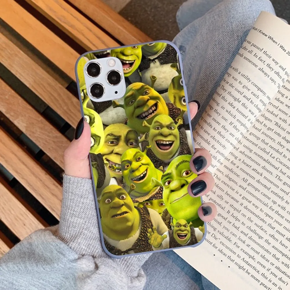 Cartoon Moive S-shreks Phone Case For IPhone 14 11 12 13 Mini Pro Xs Max 8 7 6 6S Plus X XR Solid Candy Color