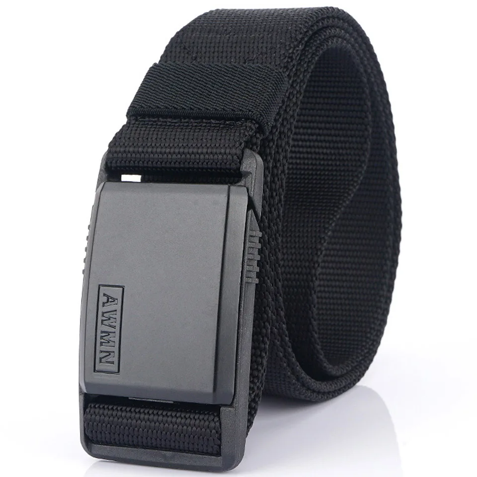 New Tactical Nylon Belt 2023 Fashion Men And Women Quick Remove Automatic Buckle Woven Outdoor Leisure Travel Elastic Belt 2573