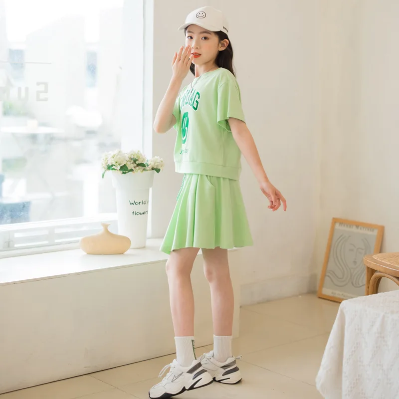 Корейский Летний комплект из 2 предметов для девочек рубашка с принтом смайлика и