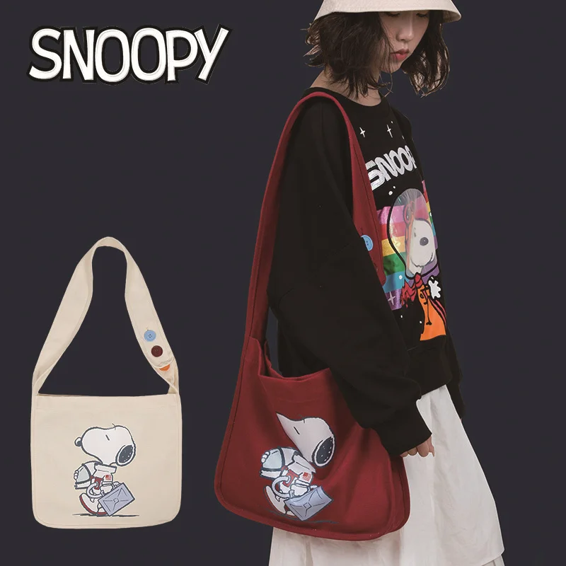 

Snoopy Oversized Tote Fashion Messenger Bag Canvas Bag Ins Cartoon Shoulder Bag Student Canvas Bag Shopping Bag 45*31*36 Cm