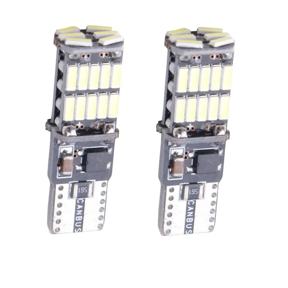 

2Pcs Car LED Bulb T10 LED Signal Light 6500k 26smd White Auto Interior Dome Reading Lamp Side Wedge Trunk Lamp Headlight Bulbs
