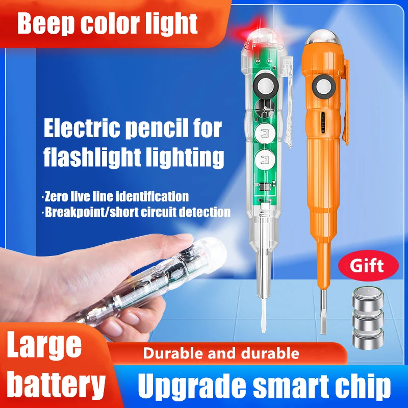 

New Type Intelligent Voltage Tester Pen 24-250V Induction Power Detector Pen Electrical Screwdriver Indicator Circuit Tester