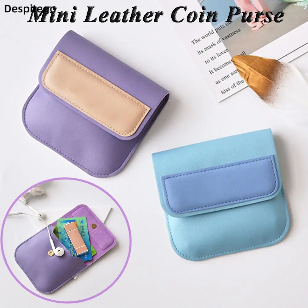 

Portable Genuine Leather Coin Purse Vintage Design Individuation Earbuds Earphone Holder Pouch For Women Men mini Wallet