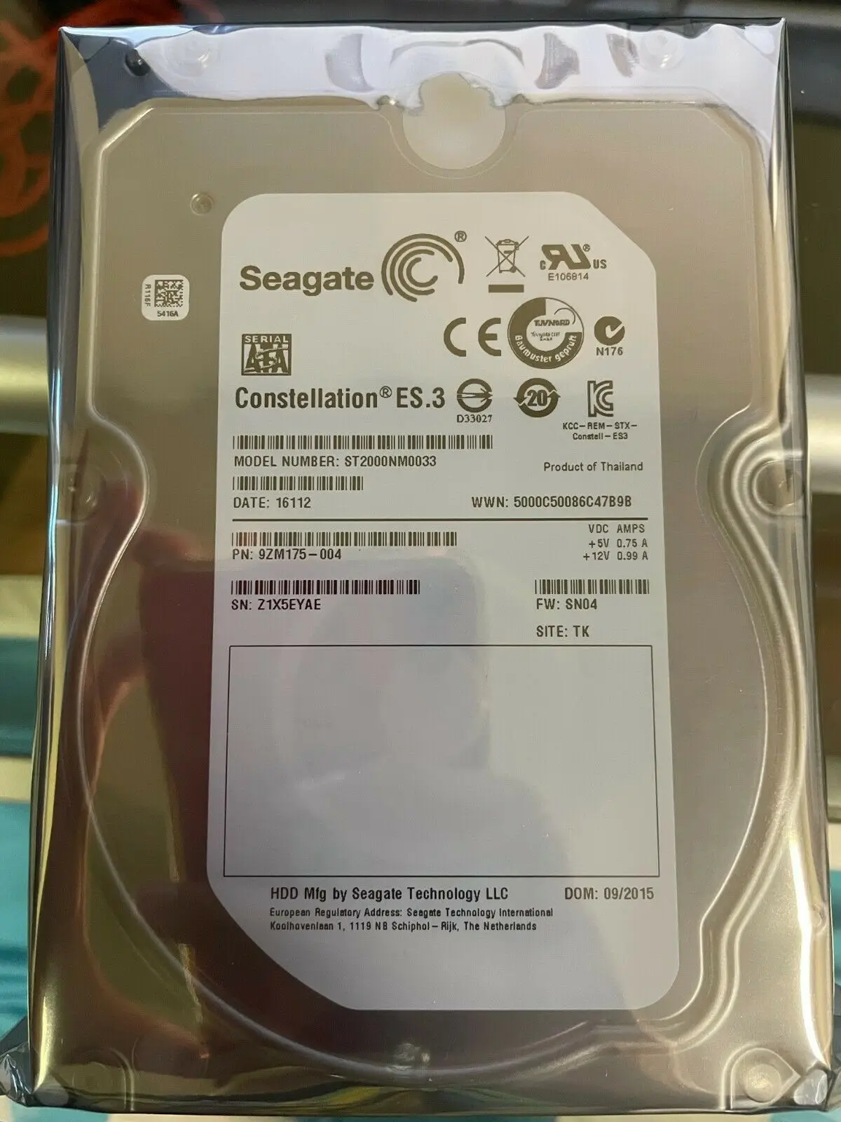 Для Seagate Constellation ES.3 ST2000NM0033 2 ТБ 7200 RPM 128 МБ кэш SATA 6,0 Гб/с Новинка