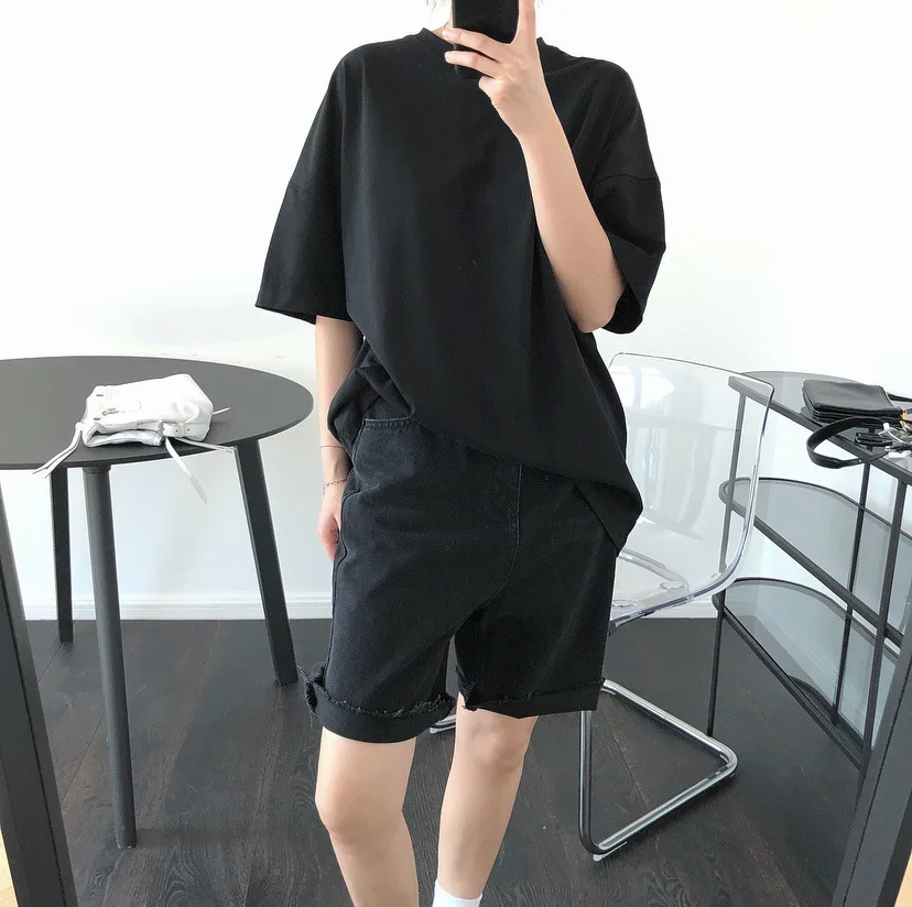 

Maternity Round Neck Short Sleeve T-Shirt Loose Fashion Top one