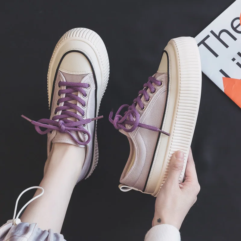 

Canvas Sports Shoes for Women Fashion Tennis Female Platform Flat Casual Sneaker Comfortable and Elegant Kawaii New AS-69