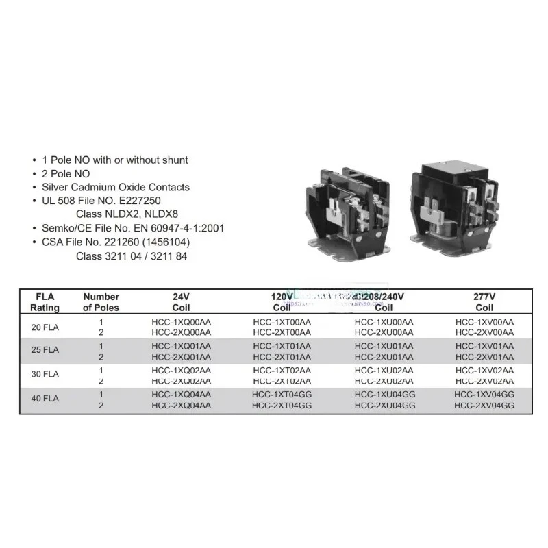 Фото HCC-2XU02EEC 208 В-240 В сценическая фритюрница JUSTA биполярный A-ir кондиционер тепловой пупс 30 А контактор переменного тока №4