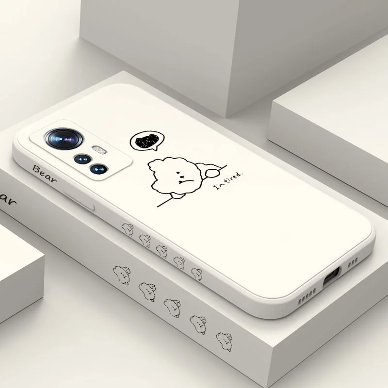 

Thinking Bear Phone Case For Xiaomi Mi 13 12S 12T 12 11 Ultra 10 9 11T 10T 9T Pro Lite Poco F4 X4 M4 F3 X3 M3 Pro 4G 5G GT Cover