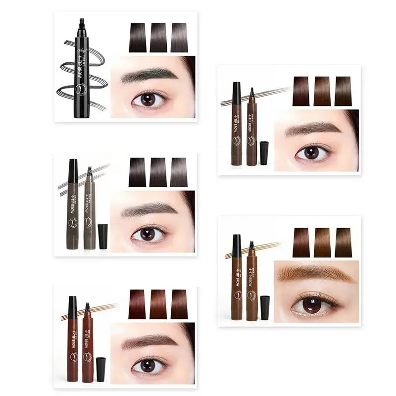 

Eyebrow Pencil Brown Waterproof Brow Pencil Fork-Shaped Nib Eye Brow Pen Eyebrow Makeup Suitable For Different Skin And Hair