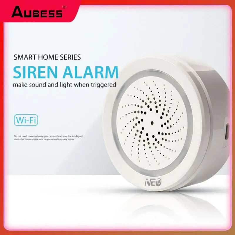 

Wireless App Remote Siren Wifi Temperature Sensor 120 Db Smart Detector Siren Alarm 2 In 1 Smart Home Mini Tuya Usb Power