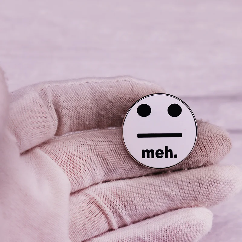 Meh эмалированная заколка Забавный саркастический значок забавное украшение на