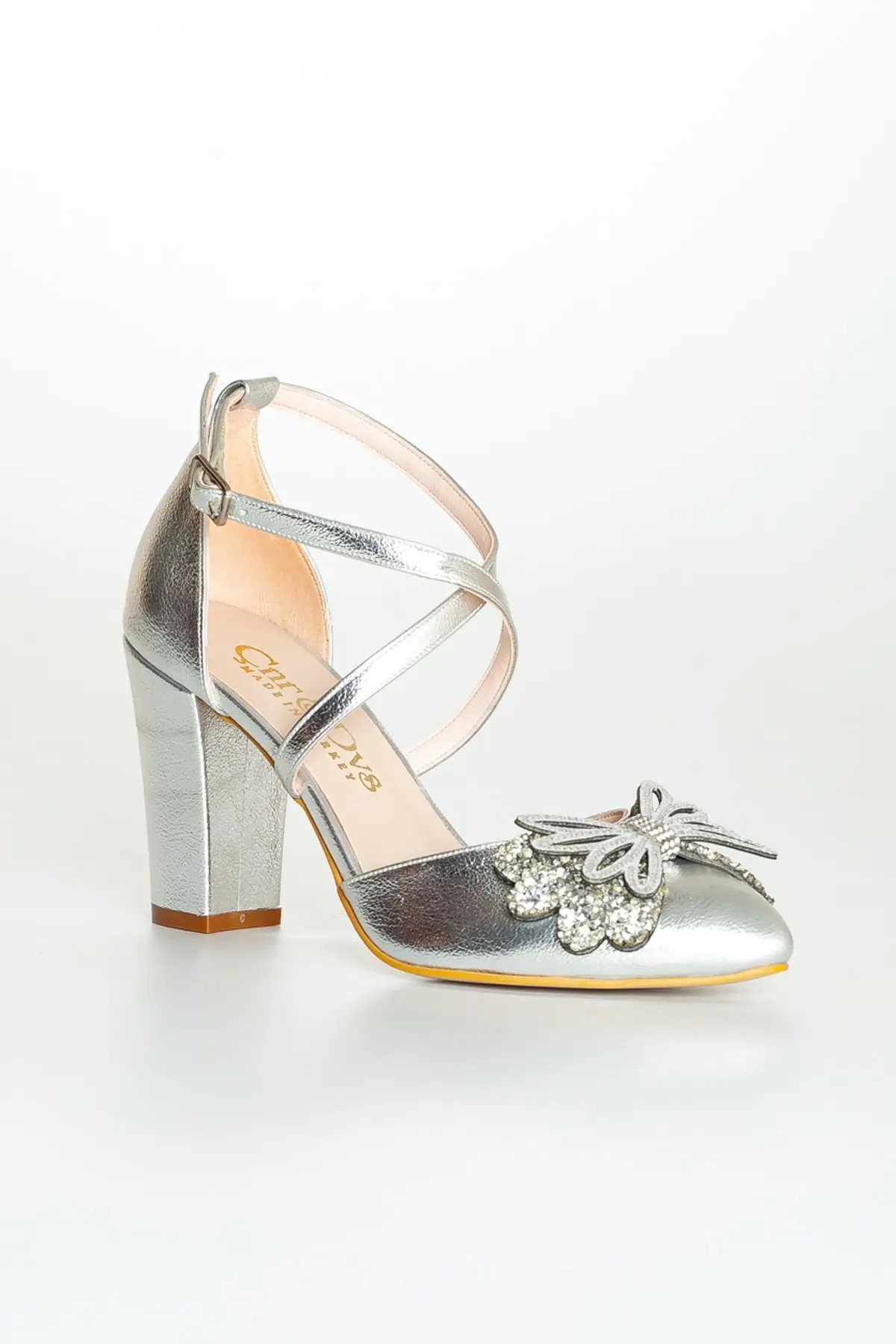 

Women's Fashion Handmade Silver Crystal Stone Lady High Heels Shoes