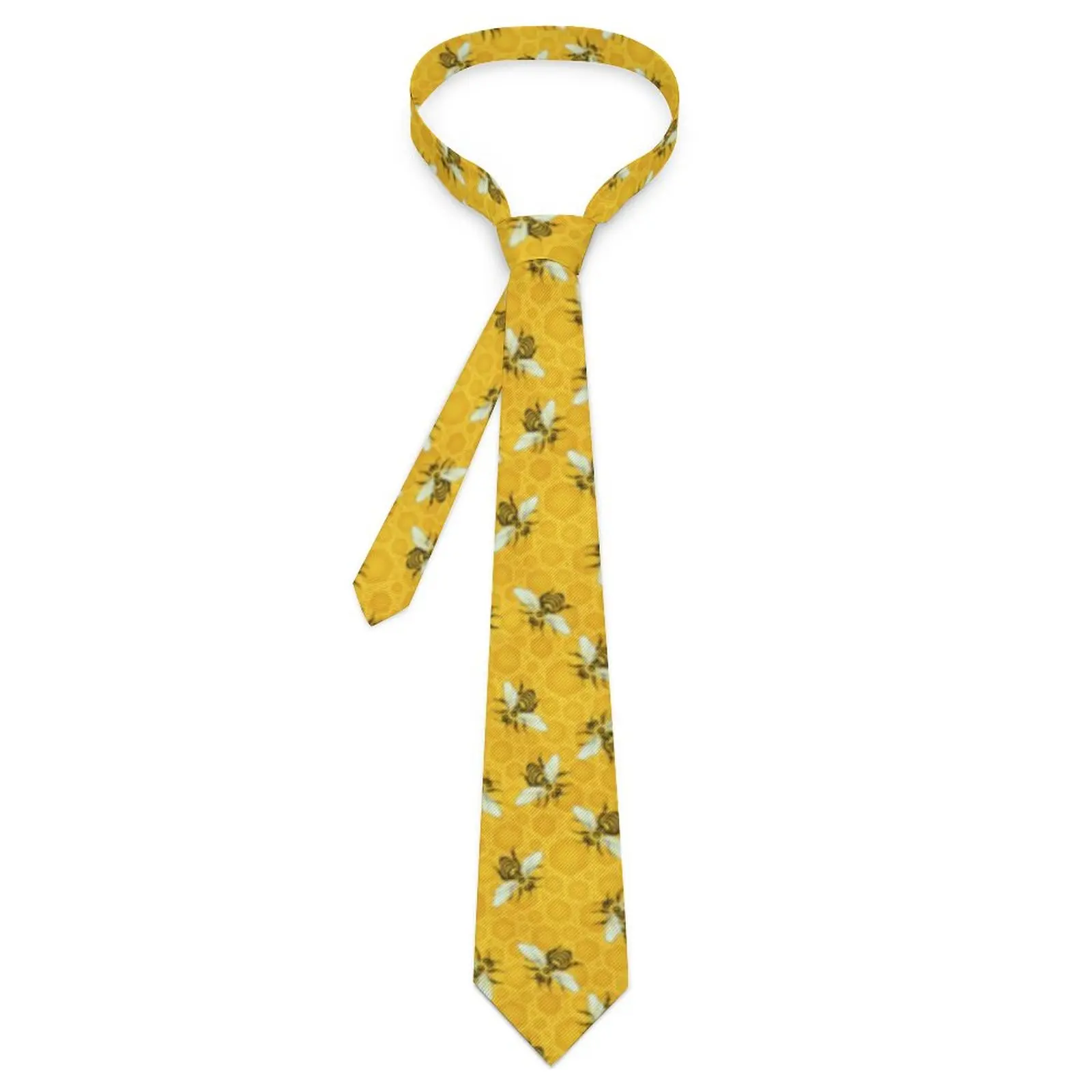 

Галстук с пчелами, пчелами, сотами, милый улей для повседневной носки, галстуки для шеи в стиле ретро, модный галстук для шеи для взрослых, галстук для воротника, галстук в подарок