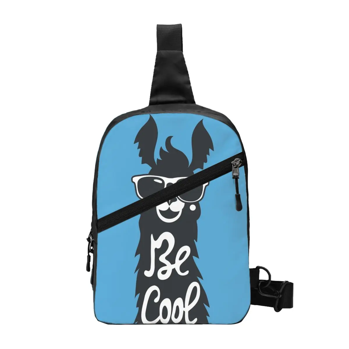 

Be Cool Llama Wearing Sunglasses Chest Bag Alpaca Streetwear Shoulder Bags Unisex Trip School Vintage Sling Bag