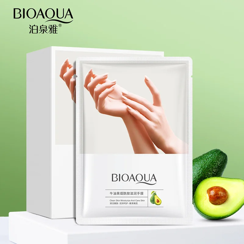 3 Pairs Hydrating Hand Mask Skincare Exfoliating Gloves with Avocado Niacinamide Moisturizing Cream for Dead Skin Removing