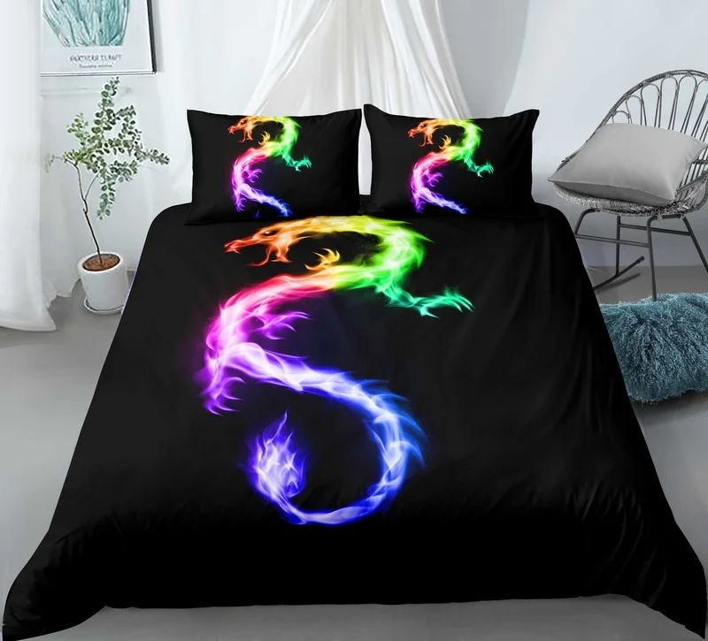 

3D Bedding Set Mythical Animals Pattern Duvet Cover Comforter Bed Double King Size Adult Kids Boy Girl Bed Accessorie