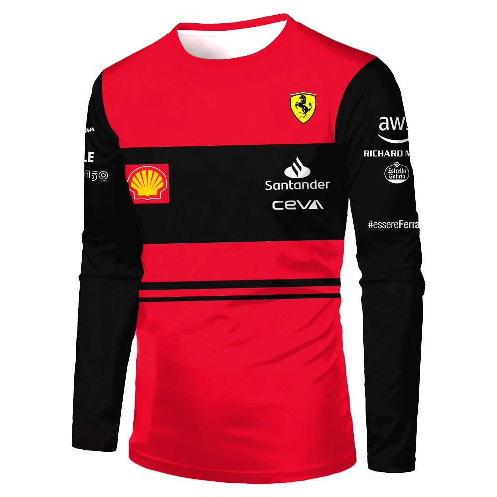New F1 Racing Competition Outdoor Extreme Sports Extra Large Long Sleeve Hot Selling Quick Dry Cycling Suit Red Team T-shirts