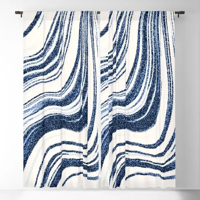 

Текстурированные мраморные синие затемняющие шторы цвета индиго, оконные шторы с 3D принтом для спальни, гостиной, декоративные оконные што...